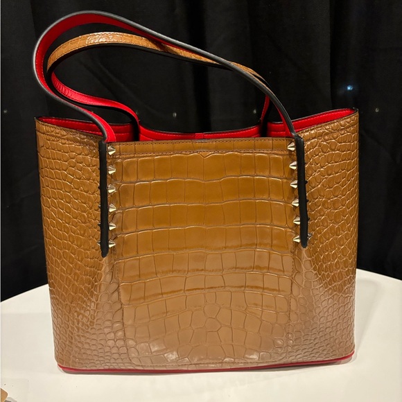 Christian Louboutin Cabarock Tote Crocodile Embossed Leather Small - Picture 5 of 5